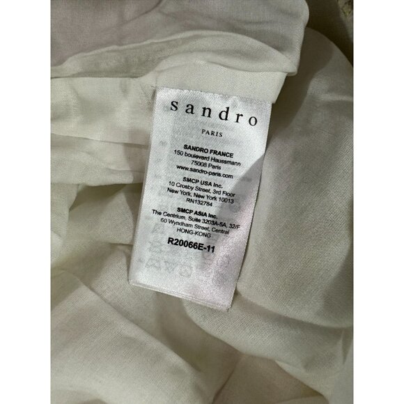 Sandro PARIS Mary Floral Embroidered Lace Trim Dress Size 38 NWT MSPR 398 - Picture 6 of 6